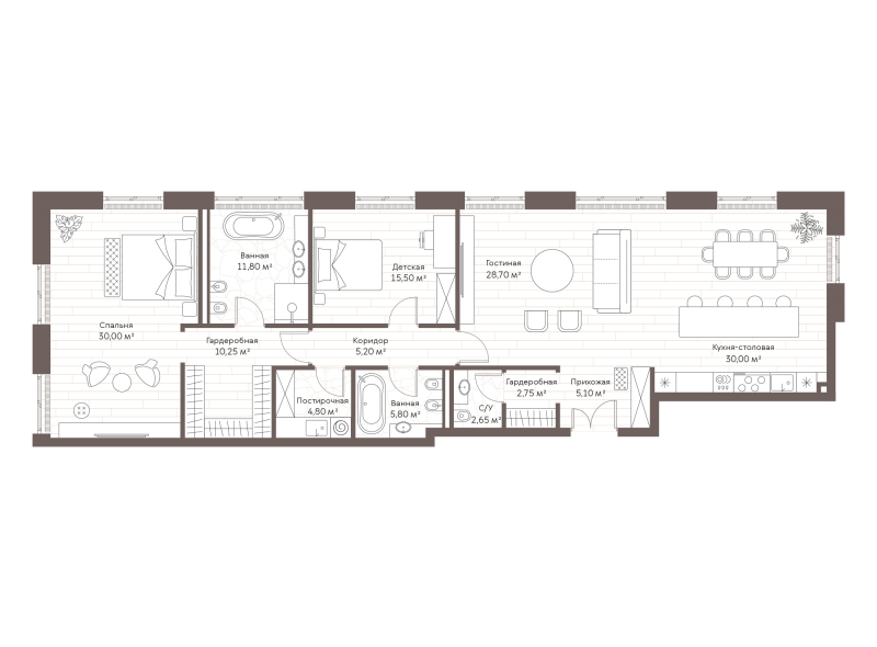 3 ккв (Евро) 152,6 м²