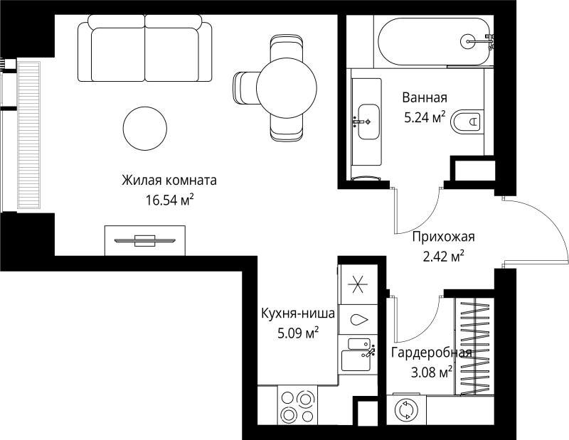 Студия 32,4 м²