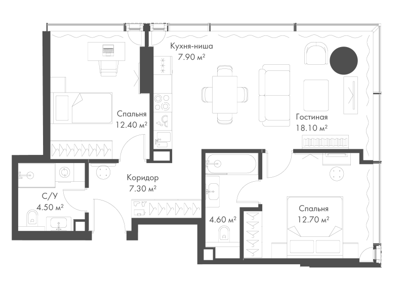 3 ккв (Евро) 67,5 м²