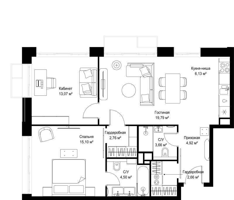 3 ккв (Евро) 72,6 м²