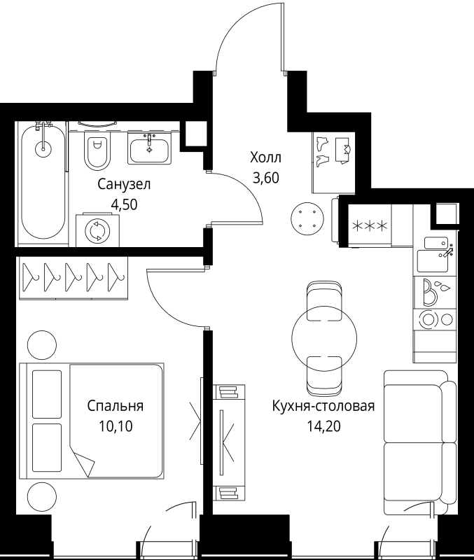 1 ккв 32,4 м²