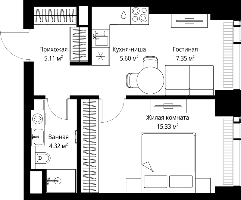 1 ккв 37,7 м²