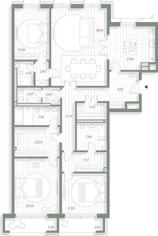 5 ккв (Евро) 194 м²