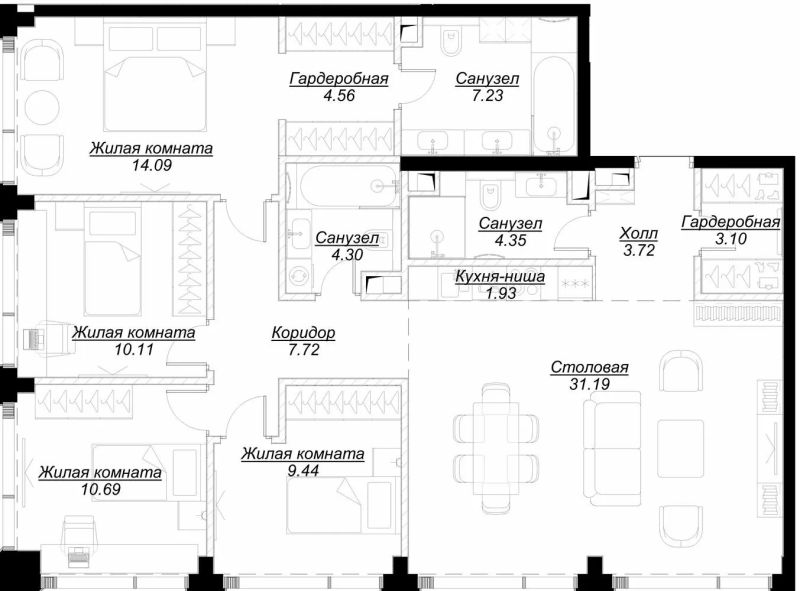 5 ккв (Евро) 114,7 м²