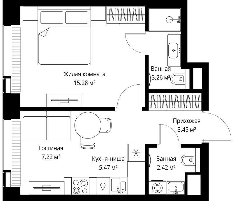 1 ккв 37,1 м²