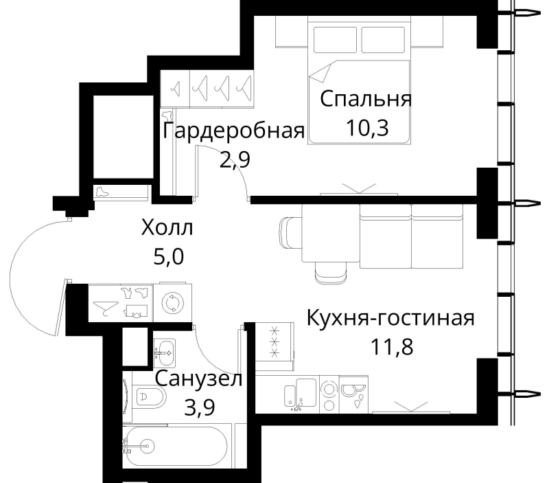 1 ккв 33,9 м²