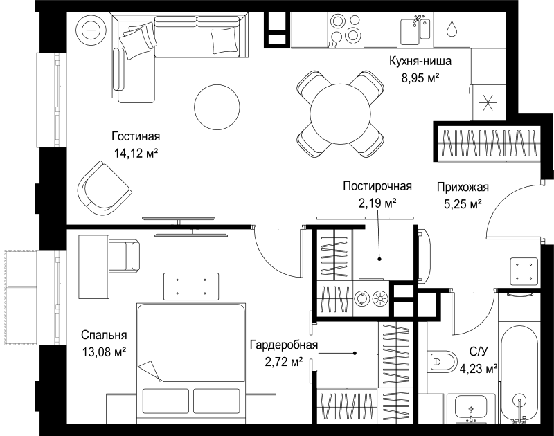 2 ккв (Евро) 50,5 м²