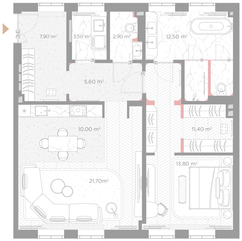 2 ккв (Евро) 89,3 м²