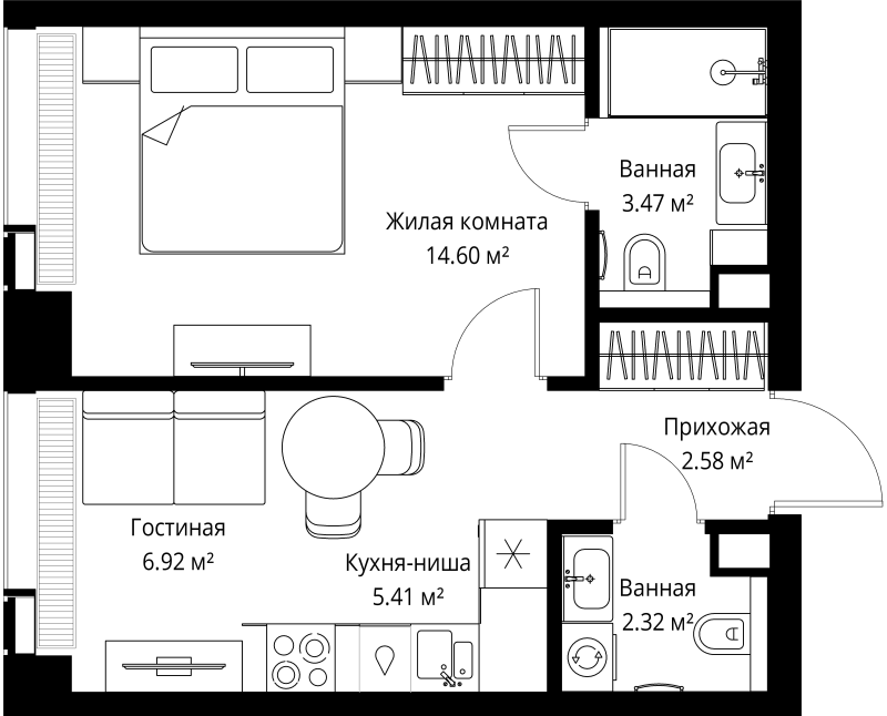 1 ккв 35,3 м²