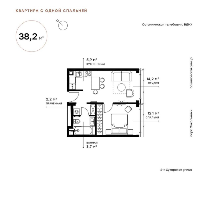 2 ккв (Евро) 38,4 м²