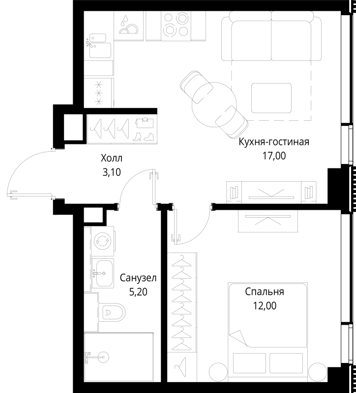 2 ккв (Евро) 37,3 м²