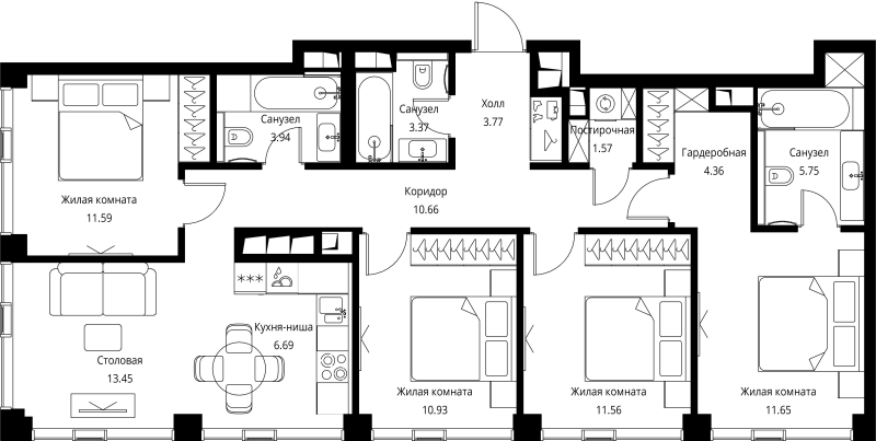 5 ккв (Евро) 99,3 м²