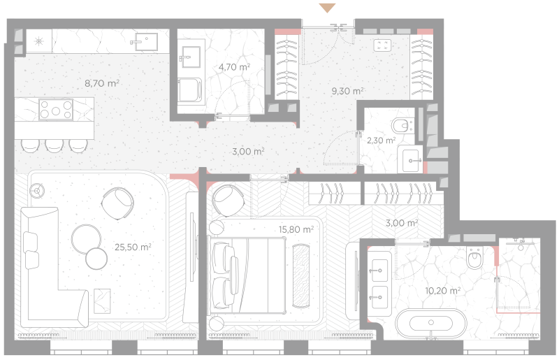 2 ккв (Евро) 82,5 м²