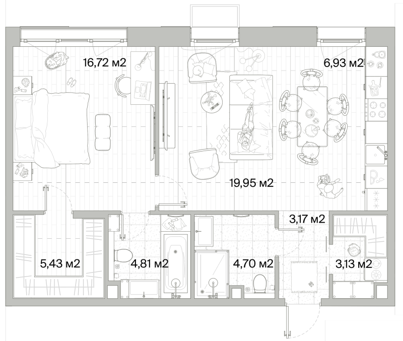 2 ккв (Евро) 64,8 м²