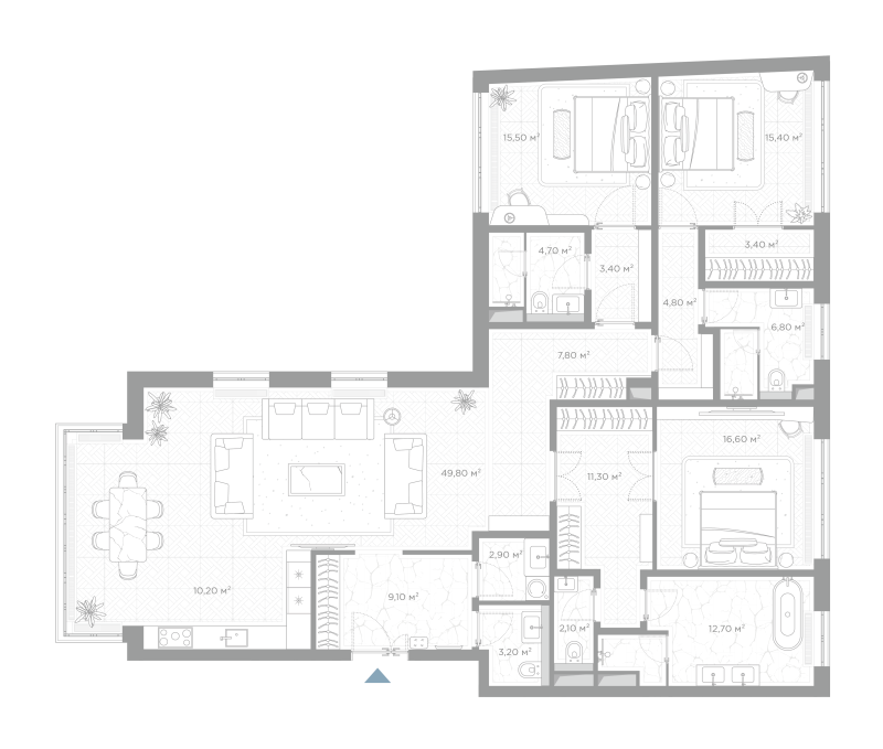 4 ккв (Евро) 179,8 м²