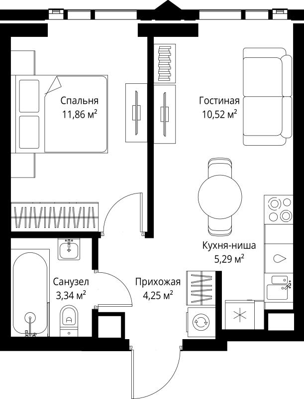 2 ккв (Евро) 35,3 м²