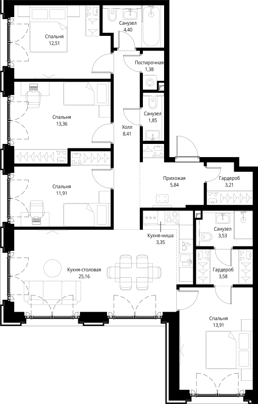 5 ккв (Евро) 112,4 м²