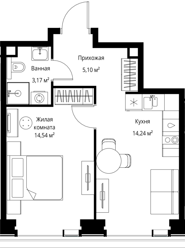 1 ккв 37,1 м²