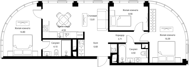 4 ккв (Евро) 77,2 м²