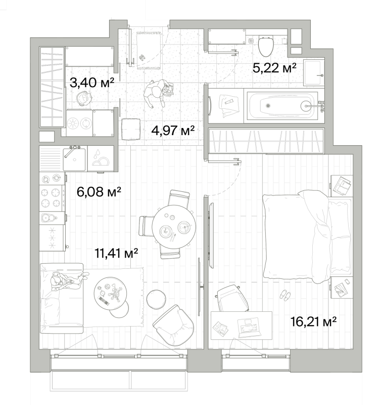 2 ккв (Евро) 47,3 м²