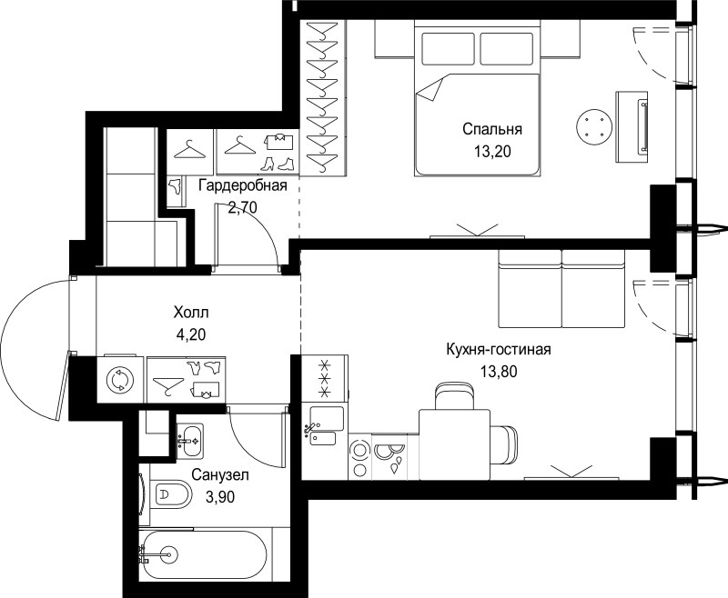 1 ккв 37,8 м²