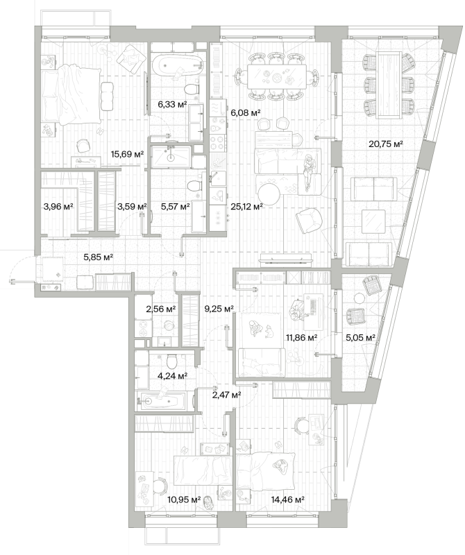 5 ккв (Евро) 140,9 м²
