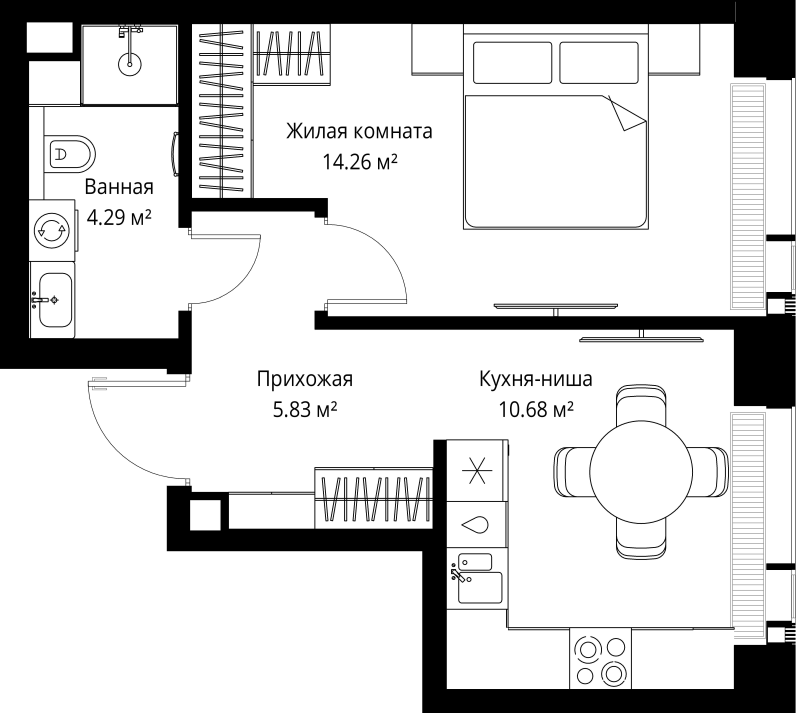 1 ккв 35,1 м²
