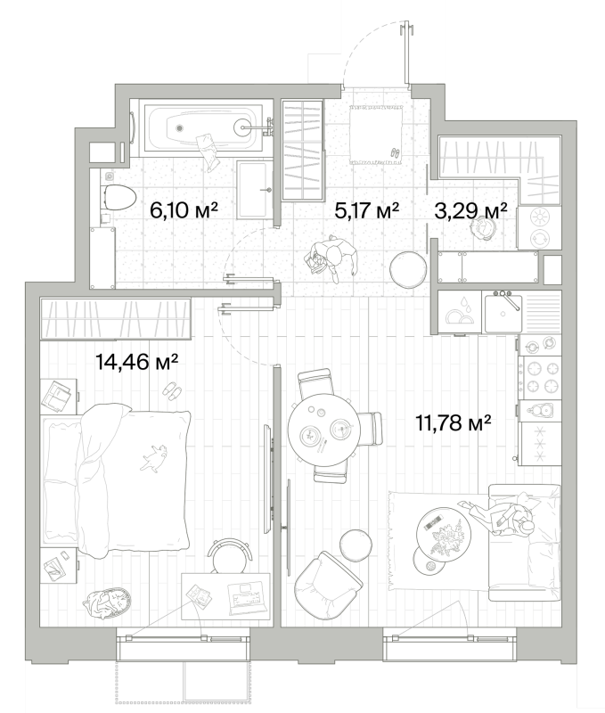 2 ккв (Евро) 46,9 м²