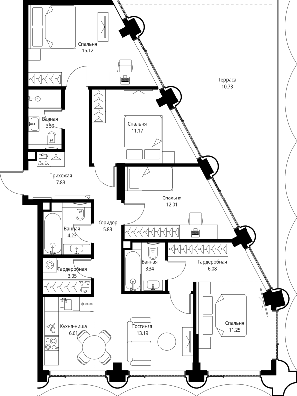 5 ккв (Евро) 113,9 м²