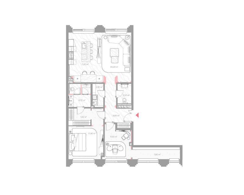 3 ккв (Евро) 107,9 м²