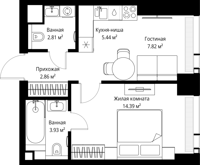 1 ккв 37,3 м²