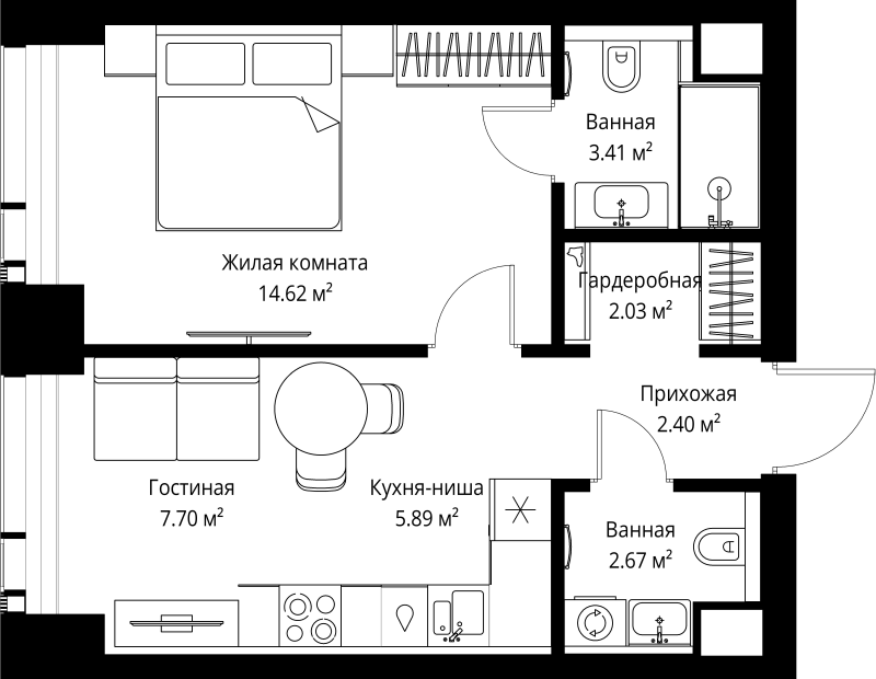 1 ккв 38,7 м²