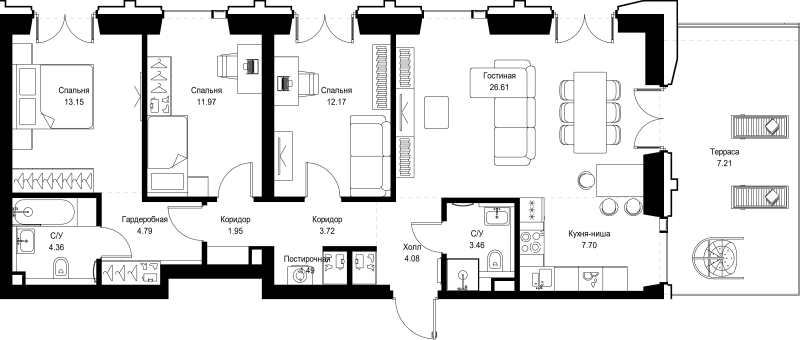 4 ккв (Евро) 102,7 м²