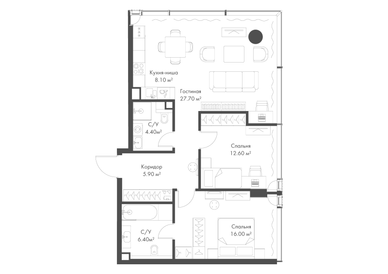 3 ккв (Евро) 81,1 м²