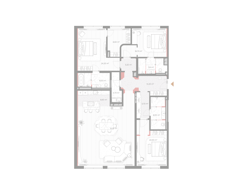 4 ккв (Евро) 190,2 м²