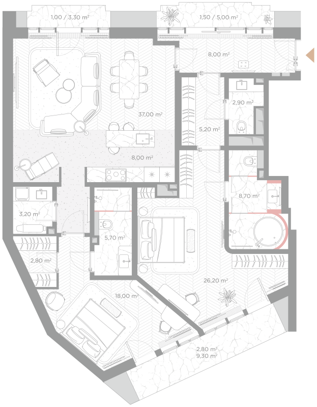 3 ккв (Евро) 131 м²