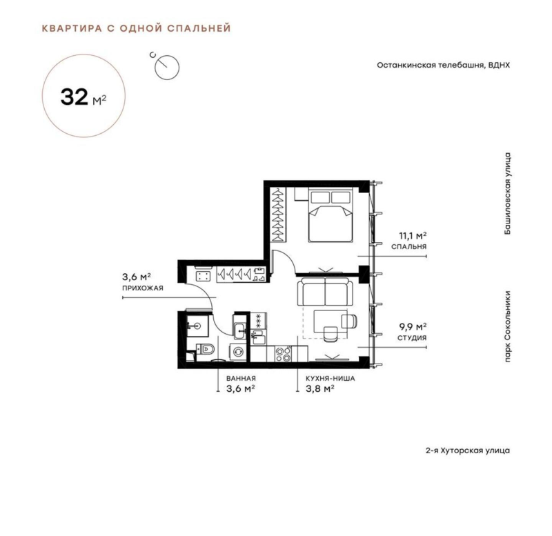 1 ккв 31,8 м²