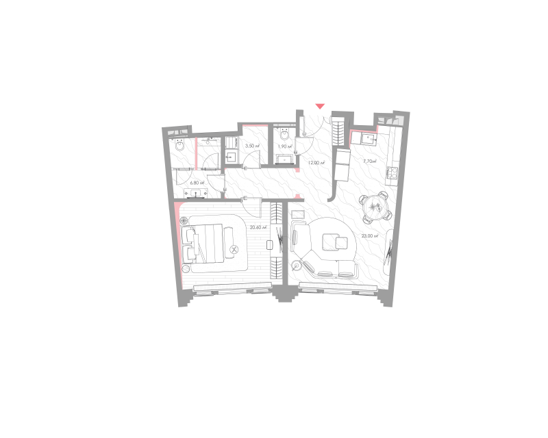 2 ккв (Евро) 74,9 м²