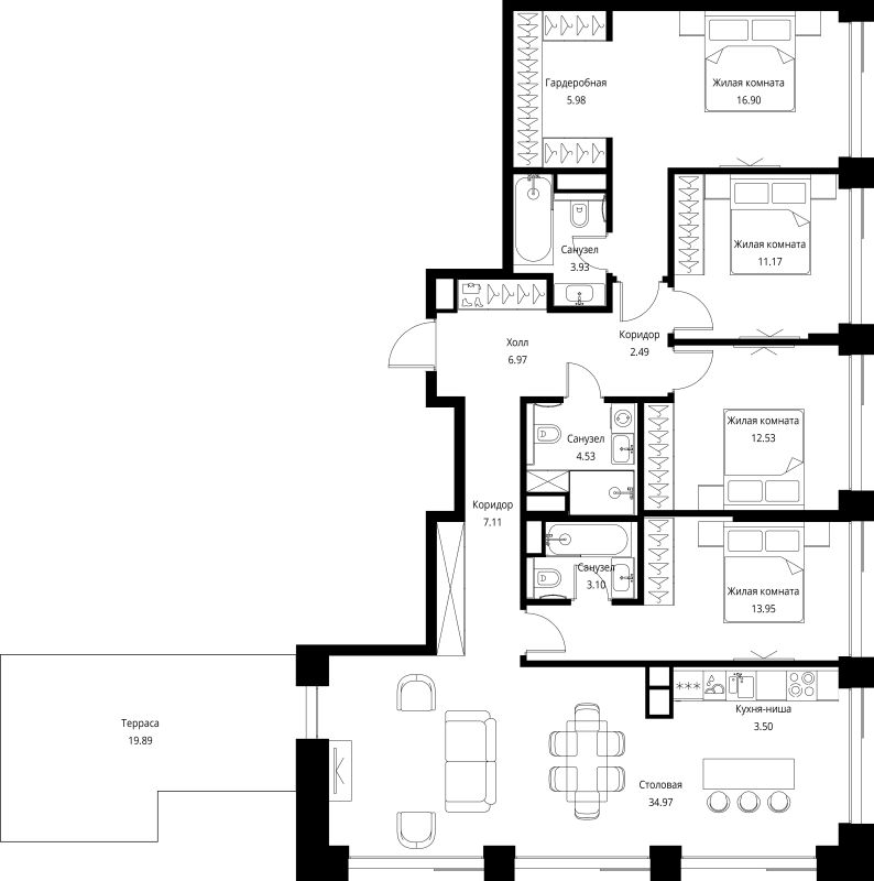 5 ккв (Евро) 133,1 м²