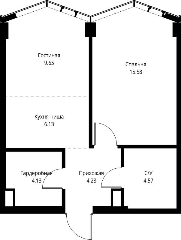 2 ккв (Евро) 44,3 м²