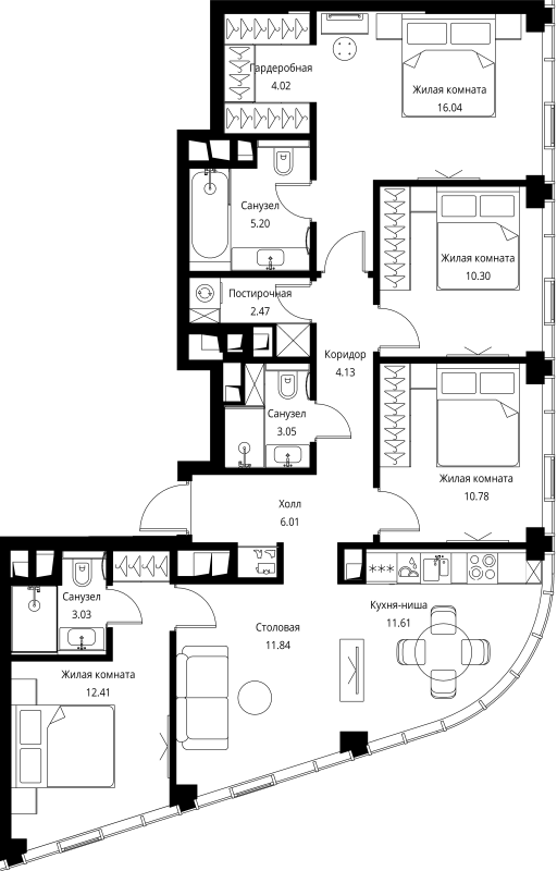 5 ккв (Евро) 100,9 м²