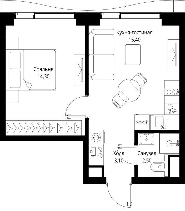 2 ккв (Евро) 35,3 м²