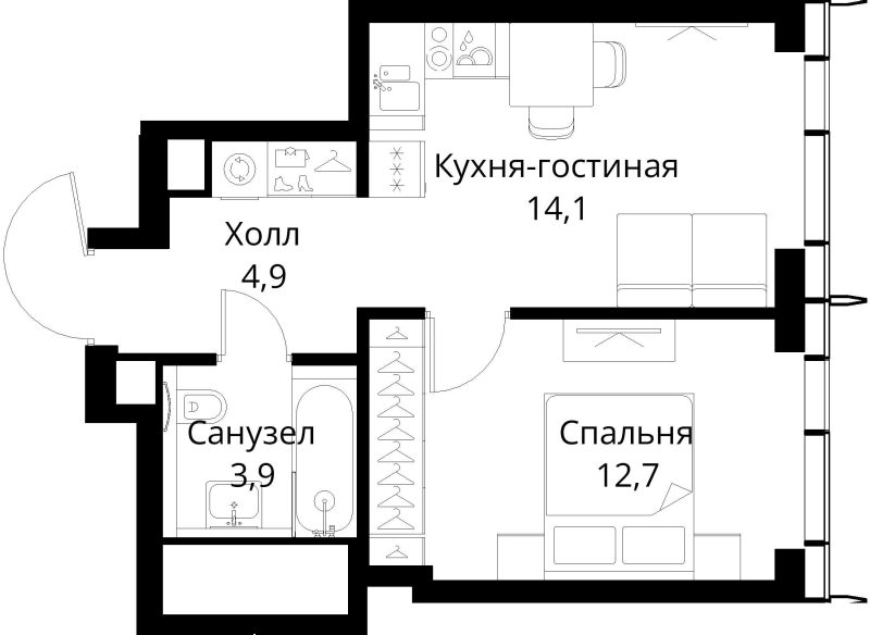 1 ккв 35,6 м²