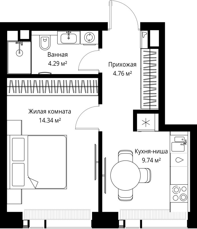 1 ккв 33,1 м²