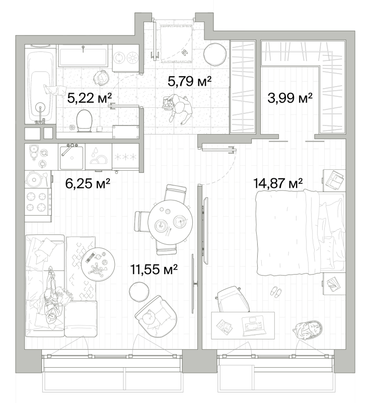 2 ккв (Евро) 47,7 м²