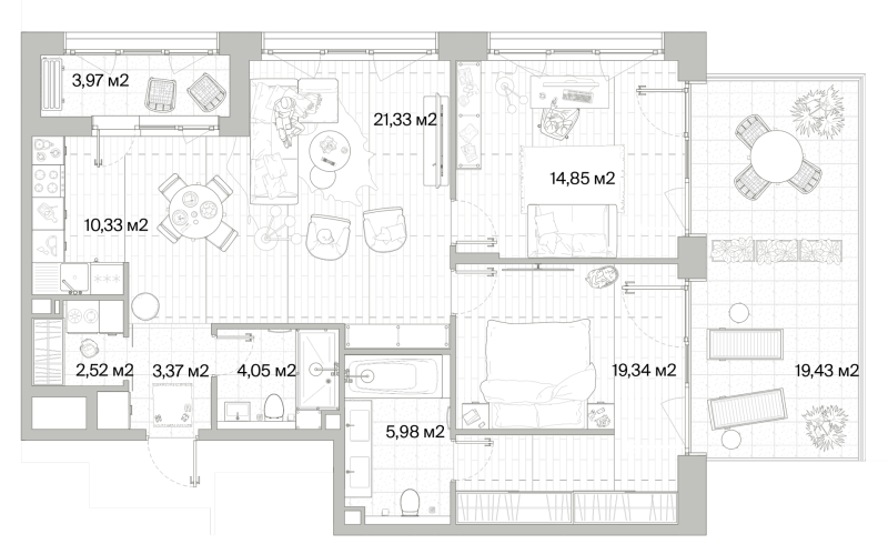 3 ккв (Евро) 89,6 м²