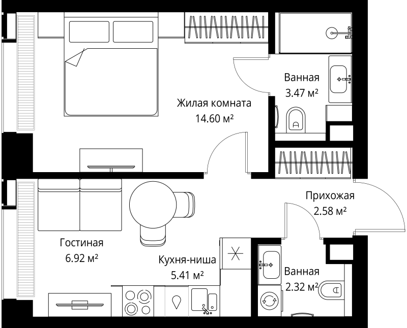 1 ккв 35,3 м²