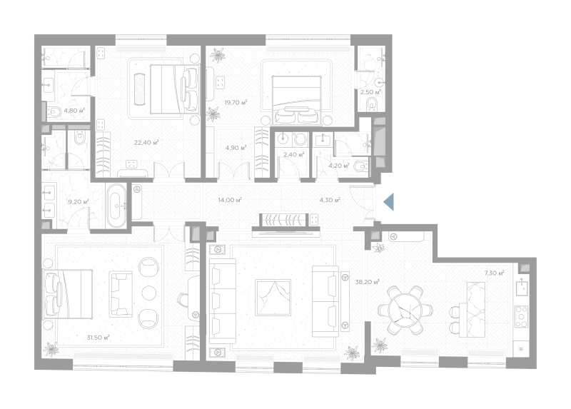 4 ккв (Евро) 174,8 м²