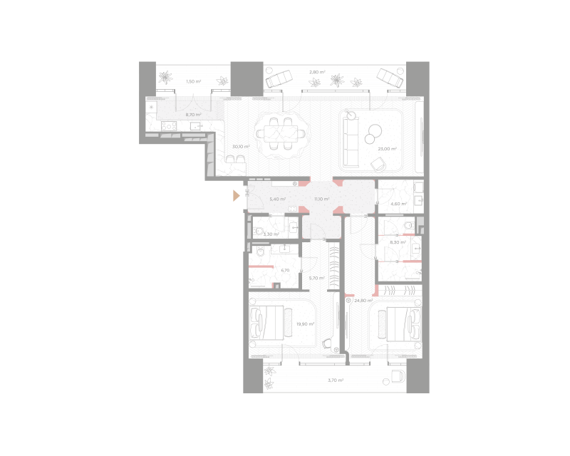3 ккв (Евро) 162,8 м²