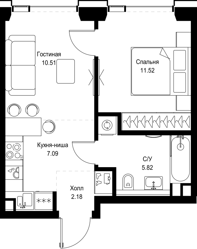 2 ккв (Евро) 37,1 м²